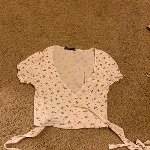 Wrap around floral crop top